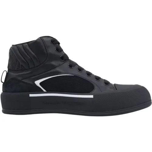 MID TOP Leather Sneakers , male, Sizes: 9 UK - alexander mcqueen - Modalova