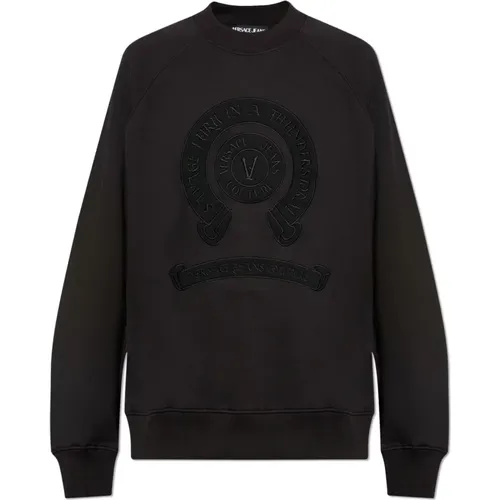 Sweatshirt mit gesticktem Logo - Versace Jeans Couture - Modalova