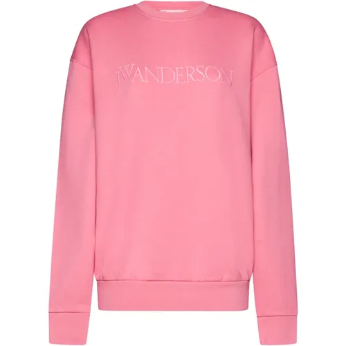 Rosa Logo-Stickerei Sweatshirt - JW Anderson - Modalova