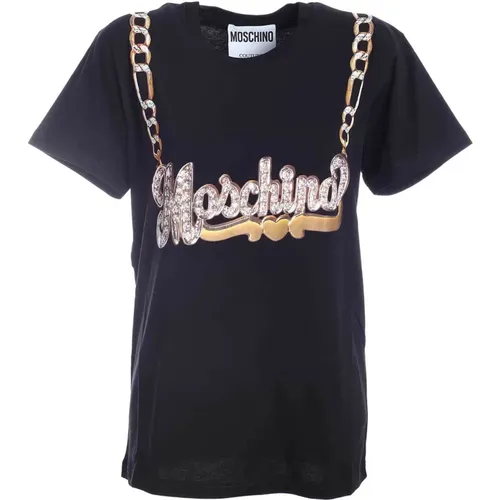 Stylish Necklace T-Shirt , female, Sizes: M - Moschino - Modalova