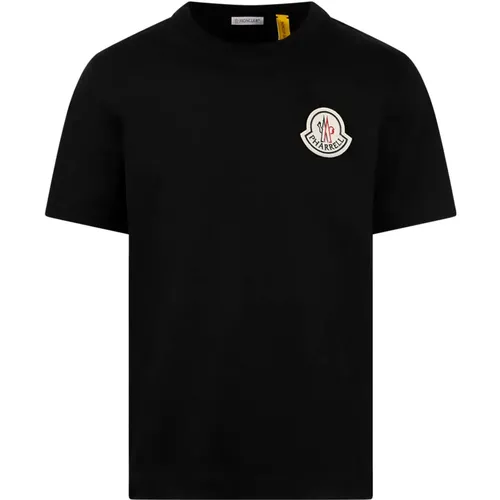 Pharrell Logo Cotton T-Shirt , male, Sizes: M - Moncler - Modalova