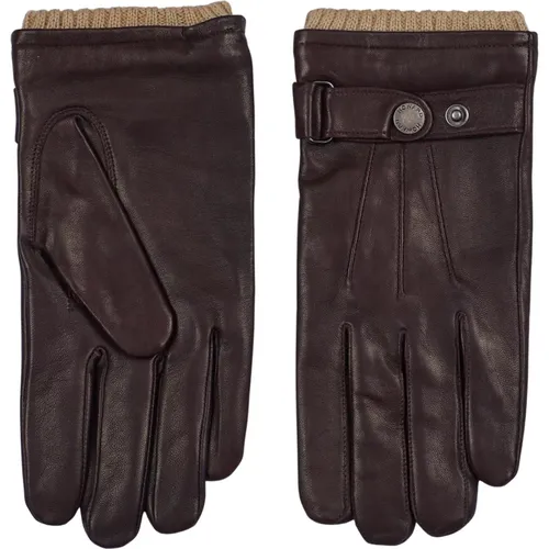 Dunkelbraune Lederhandschuhe für Männer , Herren, Größe: XL - Howard London - Modalova