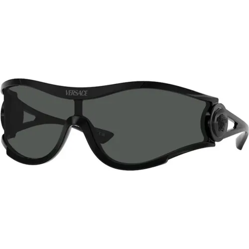 Stylish Sunglasses with Dark Grey Lenses , unisex, Sizes: 42 MM - Versace - Modalova