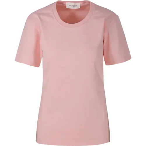 Round Neck Short Sleeve Cotton T-Shirt Backpack , female, Sizes: XS - Max Mara - Modalova