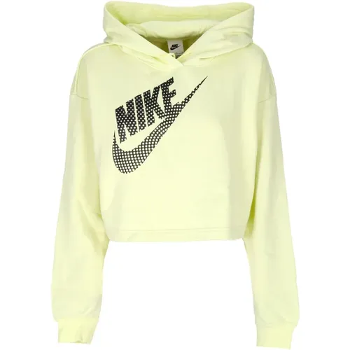 Luminous Grünes Sportbekleidung Fleece Crop Hoodie , Damen, Größe: L - Nike - Modalova