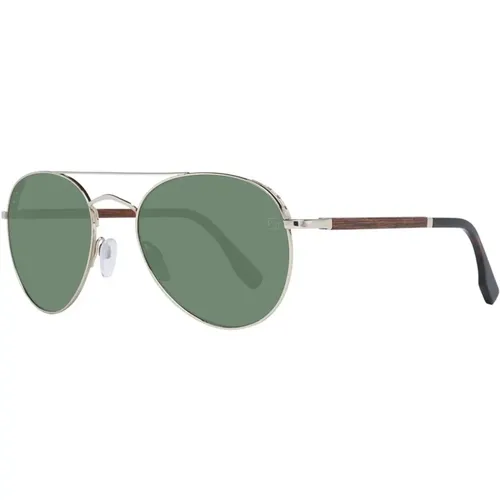 Roségold Aviator Sonnenbrille mit Grünen Gläsern - Ermenegildo Zegna - Modalova