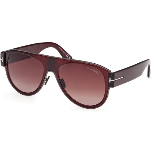 Lyle Sonnenbrille Dunkelbraun/Bordeaux , unisex, Größe: 58 MM - Tom Ford - Modalova