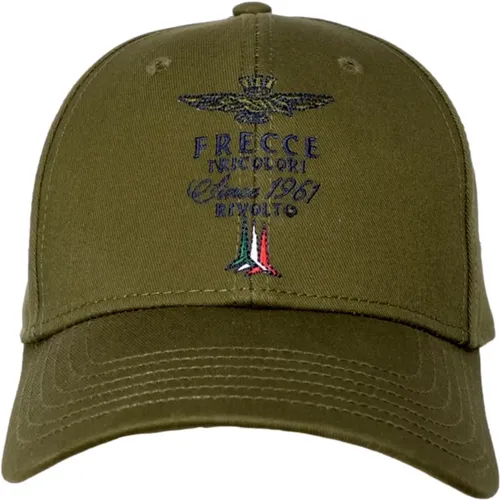 Dunkelgrüne Baseballkappe mit Tricolor-Pfeil-Logo - aeronautica militare - Modalova