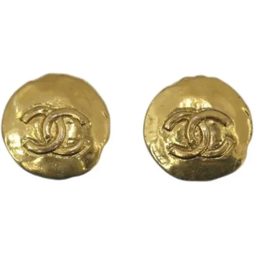 Pre-owned Gold earrings , female, Sizes: ONE SIZE - Chanel Vintage - Modalova