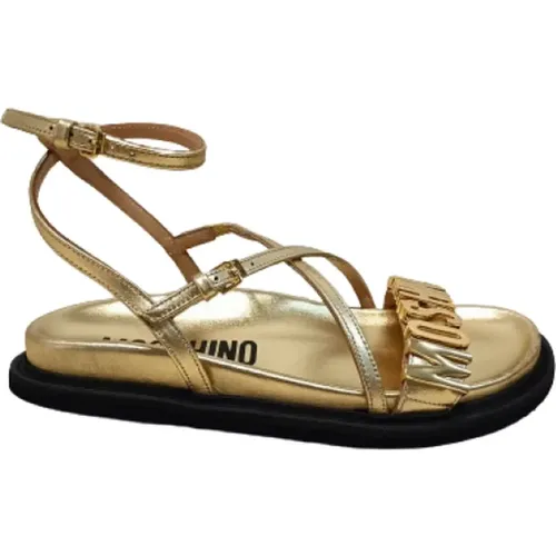 Goldene Sandalen , Damen, Größe: 38 EU - Moschino - Modalova
