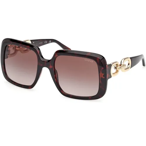 Square Sunglasses Dark Havana Gradient , unisex, Sizes: 56 MM - Guess - Modalova