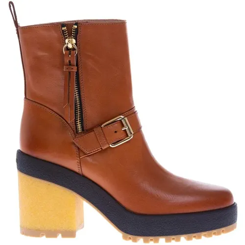 Bohemian Cognac Stiefeletten , Damen, Größe: 39 1/2 EU - Hogan - Modalova