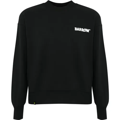 Schwarzer Baumwollpullover mit Logodruck , Herren, Größe: XS - BARROW - Modalova