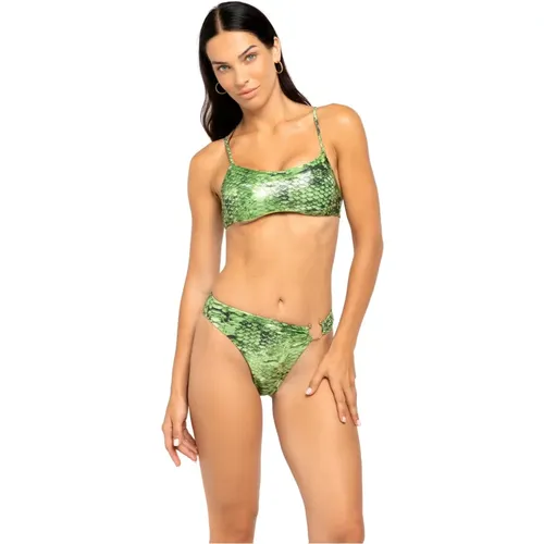 Rainbow Boa Animalier Bikini Top Slip , Damen, Größe: M/L - 4Giveness - Modalova