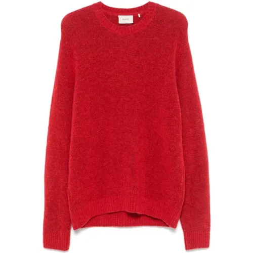 Roter Gestrickter Crew Neck Pullover - Forét - Modalova