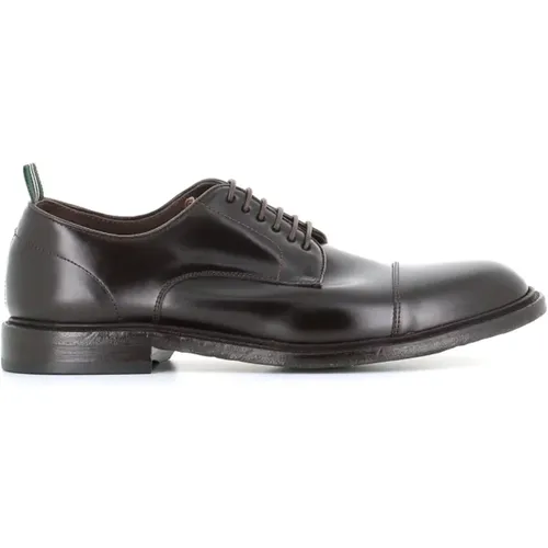 Braune Derby-Schuhe aus gebürstetem Leder , Herren, Größe: 45 EU - Green George - Modalova