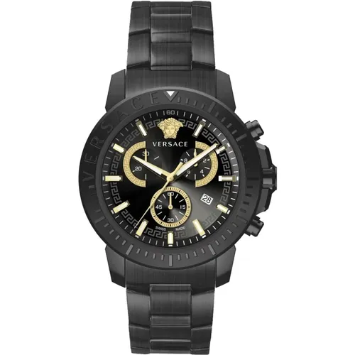 Elegant Chronograph Stainless Steel Bracelet Watch , male, Sizes: ONE SIZE - Versace - Modalova