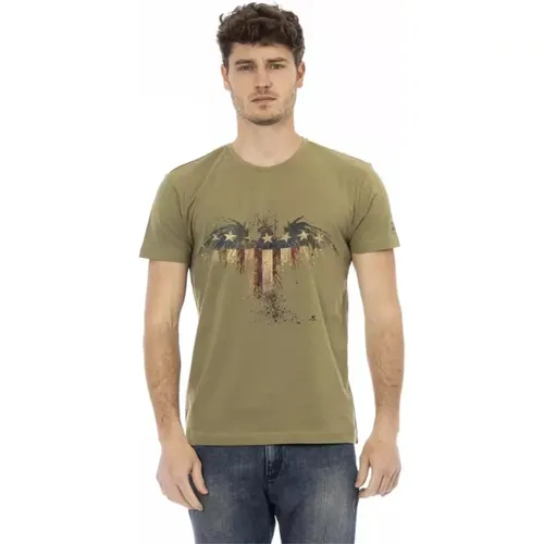 Elegantes grünes künstlerisches Tee , Herren, Größe: L - Trussardi - Modalova