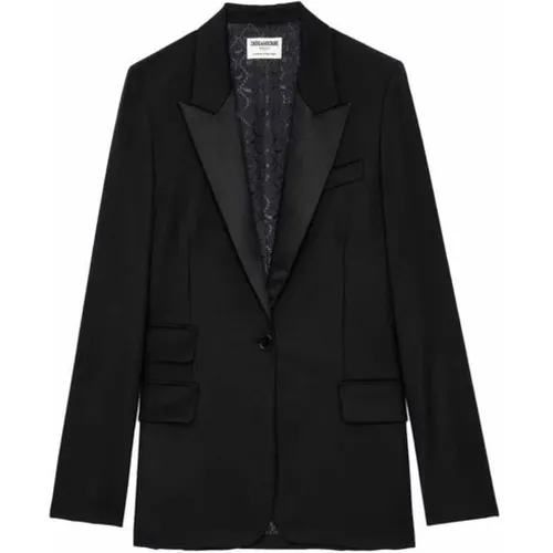 Dinner Jacket Style Blazer with Satin Revers , female, Sizes: M - Zadig & Voltaire - Modalova