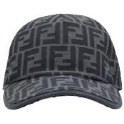 Blue Jacquard Baseball Cap , male, Sizes: ONE SIZE - Fendi - Modalova