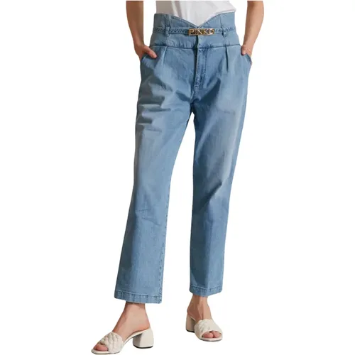 High Waist Bustier Comfort Jeans , female, Sizes: W26, W28 - pinko - Modalova