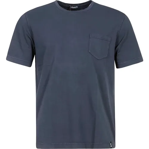 Hellblaues Taschen T-Shirt , Herren, Größe: XS - Drumohr - Modalova