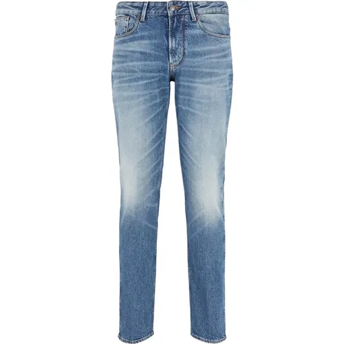 Slim Fit Denim Jeans Niedrige Taille , Herren, Größe: W33 - Emporio Armani - Modalova