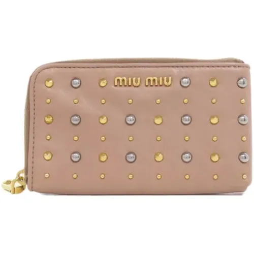 Pre-owned Leather wallets , female, Sizes: ONE SIZE - Miu Miu Pre-owned - Modalova