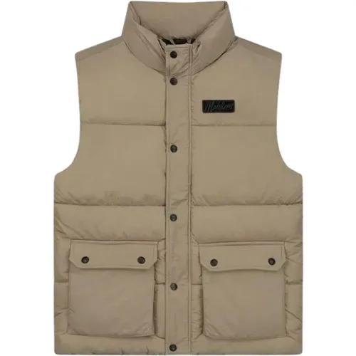 Taupe Bodywarmer Stilvolles Modell,Stilvolle Bodywarmer in Schwarz - Malelions - Modalova