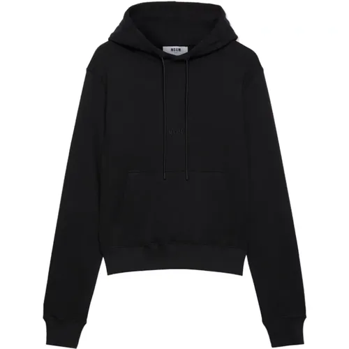 Schwarzer Hoodie mit tonalem Logo , Herren, Größe: L - MSGM - Modalova