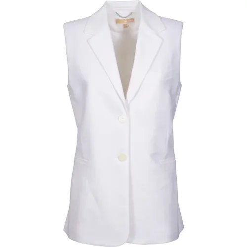 Weiße Ärmellose Jacken-Design-Kleid , Damen, Größe: S - Michael Kors - Modalova