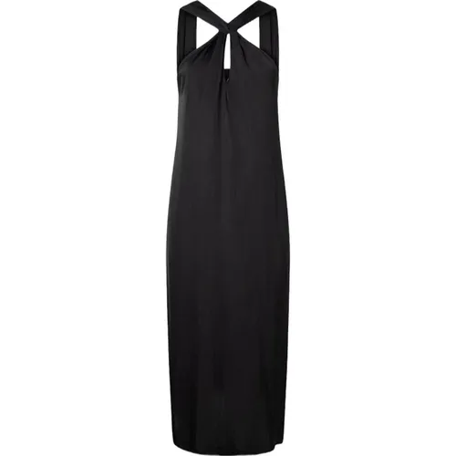 Schwarzes Ärmelloses Kleid, Einfaches Muster , Damen, Größe: S - Pepe Jeans - Modalova