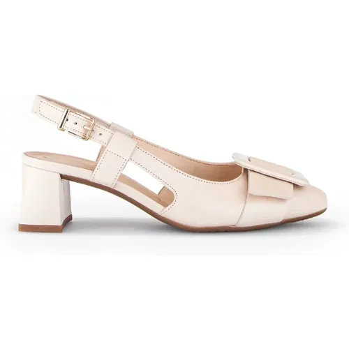 Moderne Elfenbeinleder Slingback , Damen, Größe: 37 EU - Gabor - Modalova