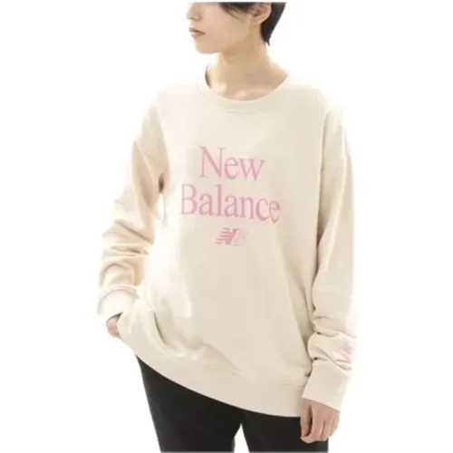 Basic Crewneck Sweatshirt , Damen, Größe: M - New Balance - Modalova
