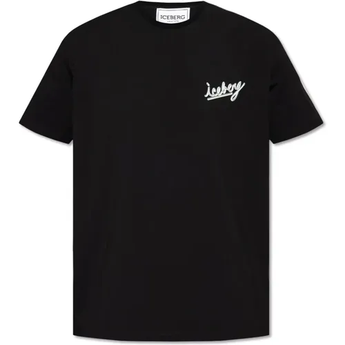 T-Shirt mit Logo , Herren, Größe: L - Iceberg - Modalova