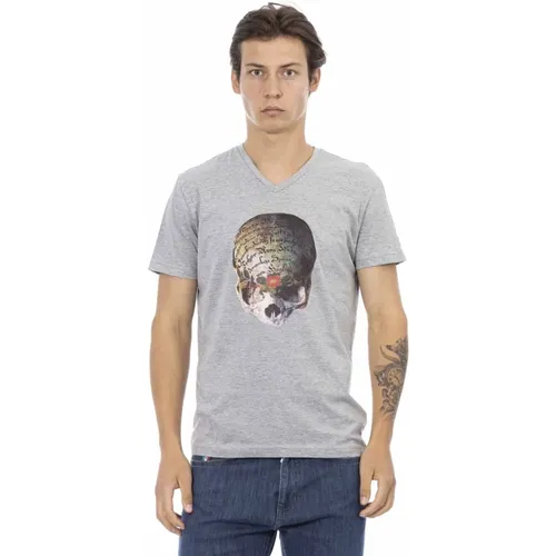 Kurzarm V-Ausschnitt T-Shirt - Action , Herren, Größe: 2XL - Trussardi - Modalova