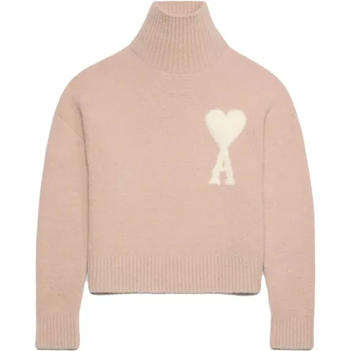 Alpaka Rollkragenpullover Rose - Ami Paris - Modalova