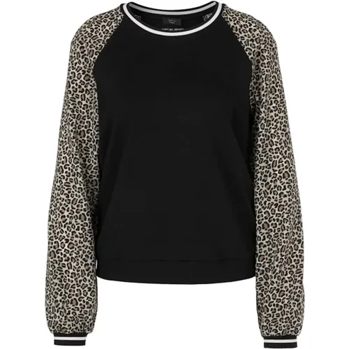 Gestreiftes Raglan-Shirt im Materialmix , Damen, Größe: M - Marc Cain - Modalova