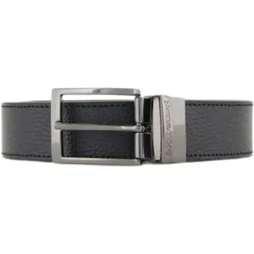 Reversible Leather Belt with Logo Buckle , male, Sizes: ONE SIZE - Emporio Armani - Modalova