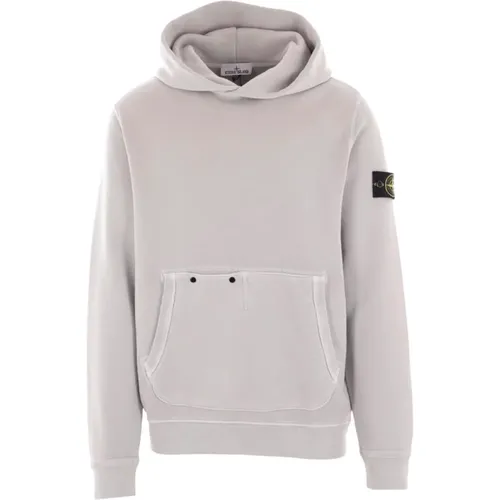 Grauer Kapuzenpullover aus Baumwolljersey , Herren, Größe: XL - Stone Island - Modalova