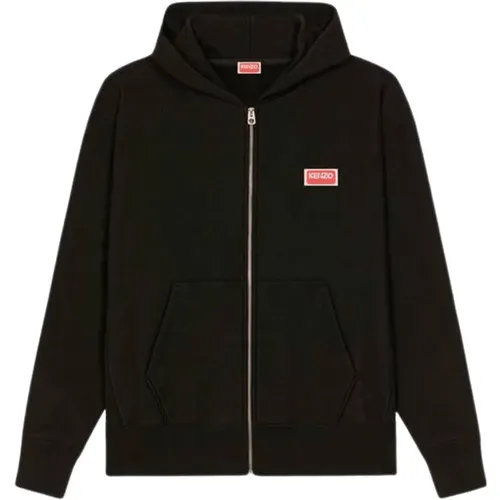 Oversize Zip Hoodie mit Paris Logo , Herren, Größe: M - Kenzo - Modalova