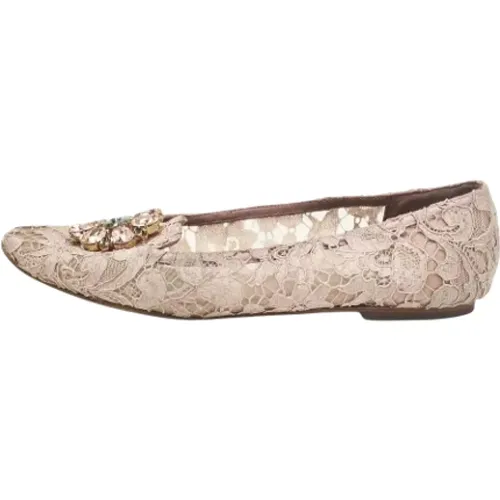 Pre-owned Lace flats , female, Sizes: 7 UK - Dolce & Gabbana Pre-owned - Modalova