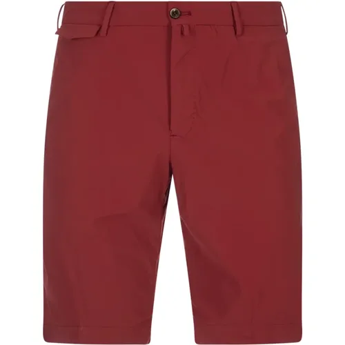 Rote Stretch-Bermuda-Shorts aus Baumwolle - PT Torino - Modalova