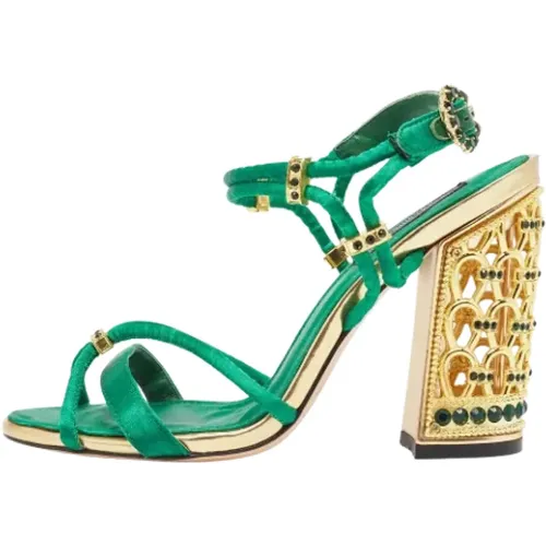 Pre-owned Satin sandals , female, Sizes: 5 UK - Dolce & Gabbana Pre-owned - Modalova