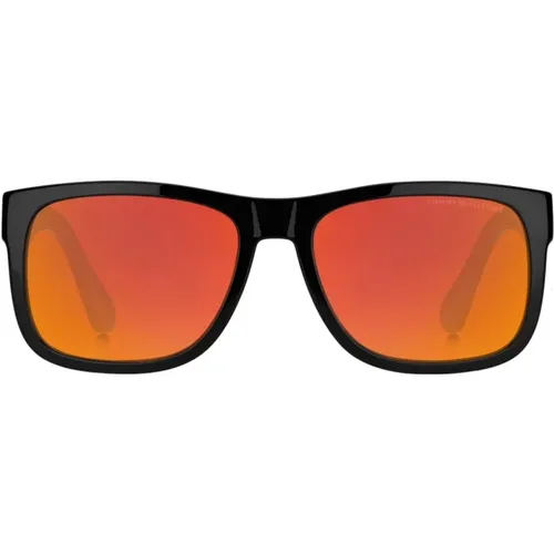 Herren Sonnenbrille mit quadratischem Acetatrahmen und polarisierten blauen Gläsern - Tommy Hilfiger - Modalova