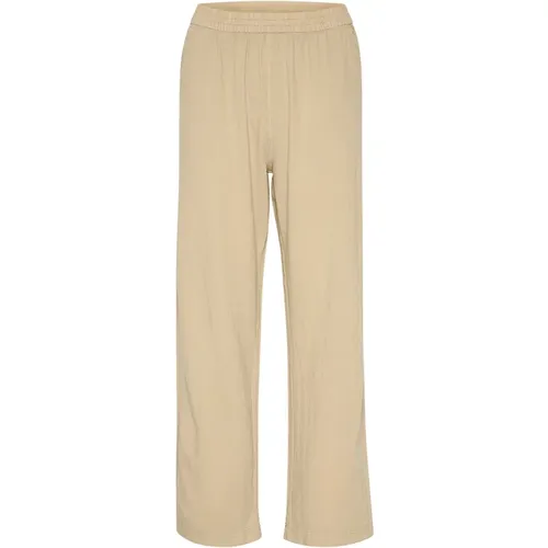 Weite Hose Classic Sand , Damen, Größe: L - Kaffe - Modalova