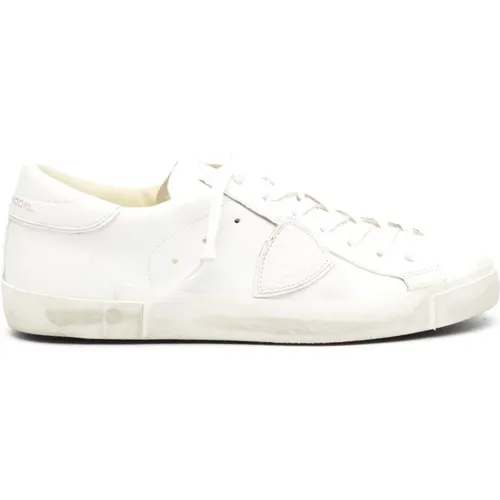 Weiße Leder Sneakers Prsx Modell , Herren, Größe: 43 EU - Philippe Model - Modalova