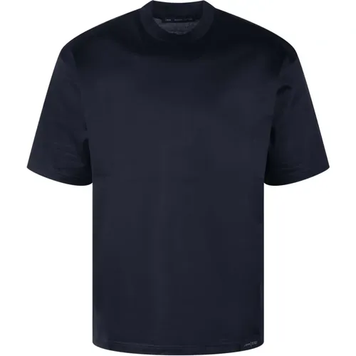 Baumwoll-Jersey Basic T-Shirt Fw24 , Herren, Größe: L - Low Brand - Modalova