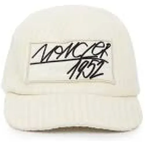 Ivory White Wool Visor Hat , male, Sizes: ONE SIZE - Moncler - Modalova
