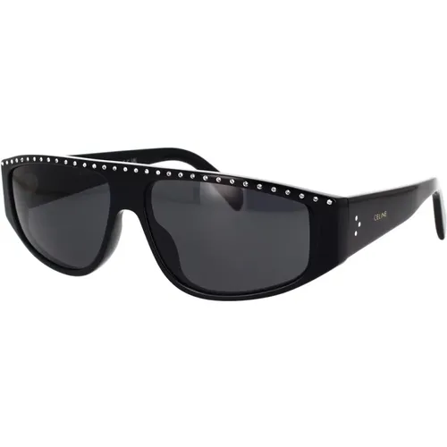 Geometric Sunglasses with Rhinestone Detail , female, Sizes: 62 MM - Celine - Modalova
